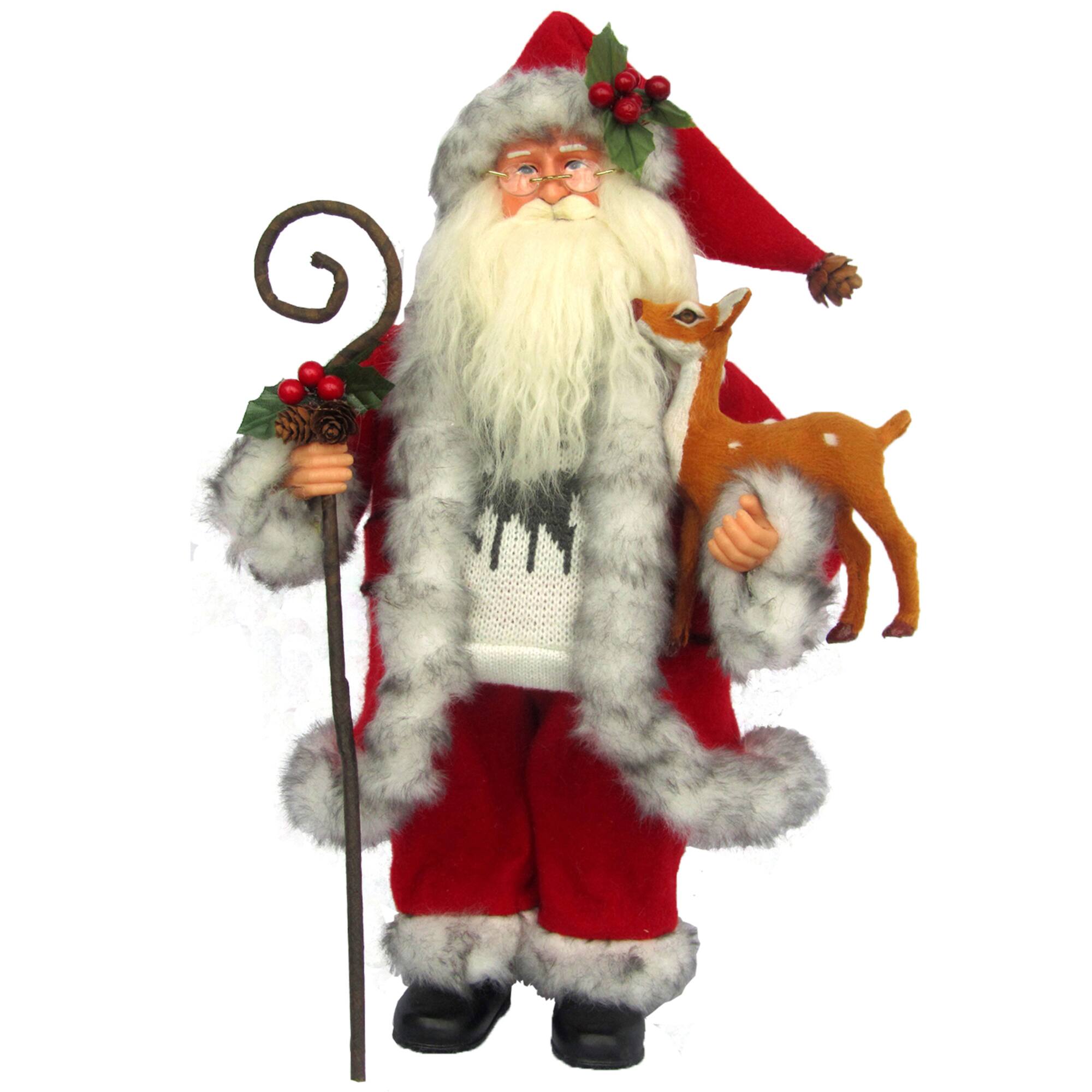 Santa's Workshop 16" Santa Claus & Reindeer Figure